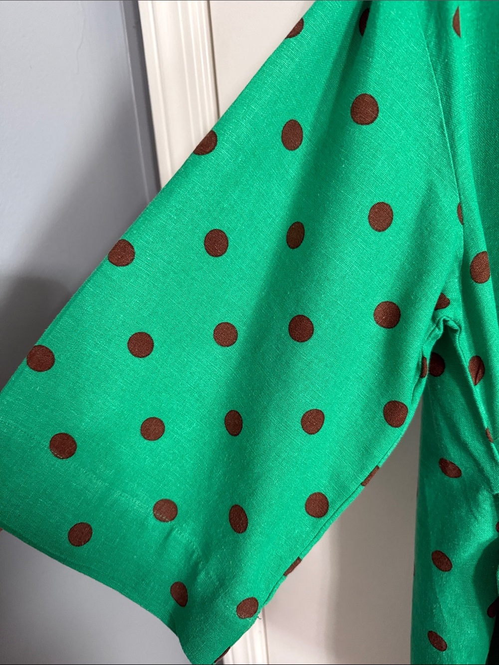 Zara Green Polka Dot A-Line Skirt - Picture 7 of 9